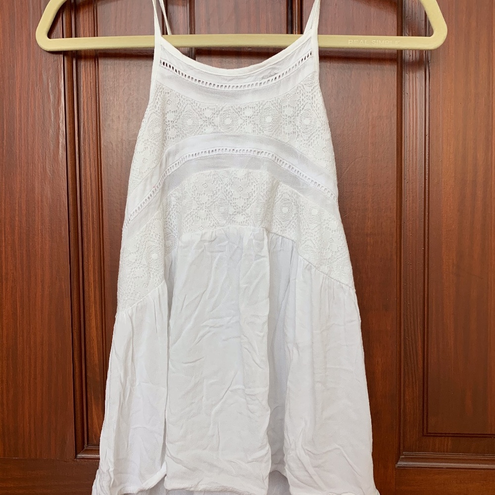 Halter Tank Top with Lace Design
